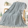 thumbnail image 3 of Home Soft Things Chevron Knit Throw- Teal- 50"x60", 3 of 10