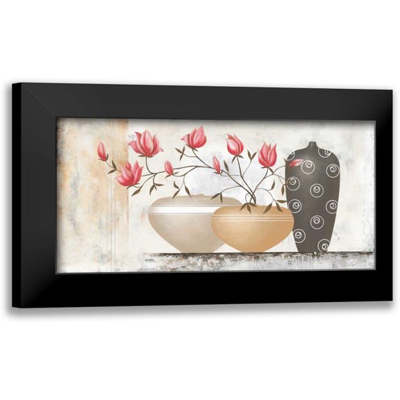 Sedalia, David 14x9 Black Modern Framed Museum Art Print Titled - Pink Magnolias II
