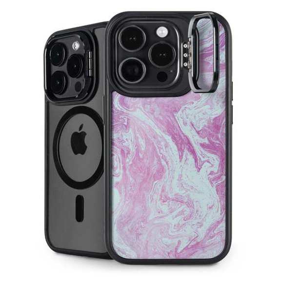 Skinit Blue and Purple Marble iPhone 14 Pro Kickstand Case