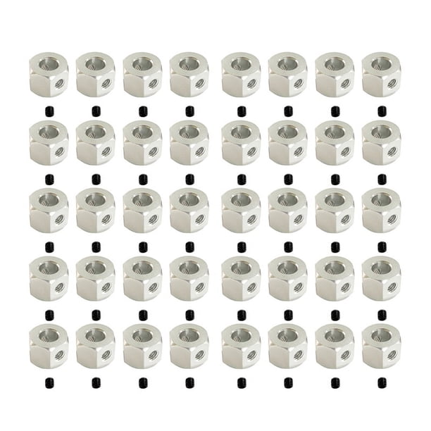 Adaptador Hexagonal de Cubo de Rueda Combinador de Metal de 40 Piezas de 5 mm Una 12 mm para D12 C14 C24 B14 B16 MN D90 D91 RC Coche Piezas de Actualización, Plata