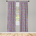 thumbnail image 2 of Ambesonne Purple Butterfly Curtains, Animal Leaf Art, Pair of 28"x95", Lavender Blue Pale Green, 2 of 4