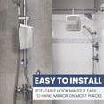 thumbnail image 3 of Mirrorvana Fogless Shower Mirror for Shaving with Hook for Hanging, Anti Fog Shatterproof Surface (Chrome), 3 of 7