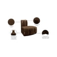 thumbnail image 2 of Meridian Furniture Arc Brown Velvet Reverse Corner, 2 of 9