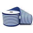 thumbnail image 1 of Cabana Stripes Satin Wired Ribbon, Royal Blue, 2-1/2-Inch, 10 Yards, 1 of 1