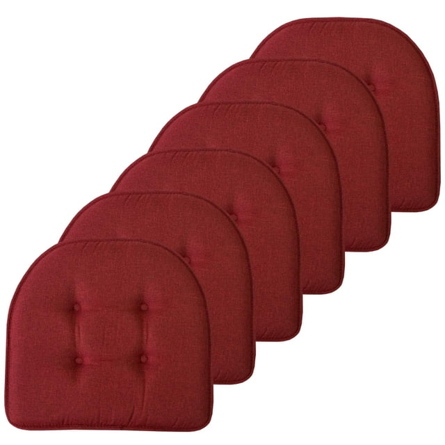 Cojín para silla Sweet Home Collection, espuma viscoelástica, paquete de 6 unidades, color vino