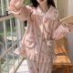 thumbnail image 5 of Pijamas de vellón coral para mujer, pijamas de franela con forro polar grueso para otoño e invierno, ropa de casa de estilo princesa dulce y linda para mujer, 5 of 6