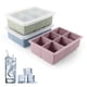 thumbnail image 1 of Bandejas de silicona para cubitos de hielo Excnorm, paquete de 3 con tapa extraíble, 1 of 5