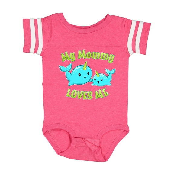 Inktastic My Mommy Loves Me Cute Narwhal Boys or Girls Baby Bodysuit