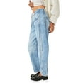 thumbnail image 3 of Women's  Mid Rise Baggy Boyfriend Jeans Vintage Wide Leg Barrel Denim Ankle Pants, 3 of 6