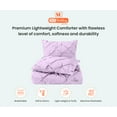 thumbnail image 3 of Oversized Queen Comforter Pinch Lilac 300 GSM Plush Siliconized Microfiber Fill Duvet Insert Box Stiched Quilted Fluffy Soft 600 TC Egyptian Cotton Shell with Piping & Pillowcases, 3 of 8