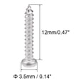 thumbnail image 3 of Uxcell 0.08''x 0.47'' Self Tapping Screws Pan Head Screw Fasteners Bolts  316 Stainless Steel Silver Tone 50 Pcs, 3 of 3