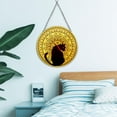 thumbnail image 4 of Escultura de pared de metal moderna para decoración de pared con disco colgante para sofá atrás, 4 of 8