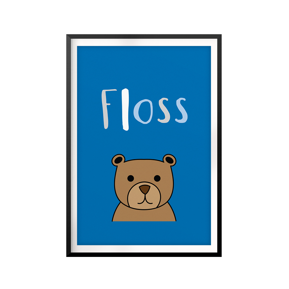 Floss 5 x 7 UNFRAMED Print Kids Bathroom Wall Art