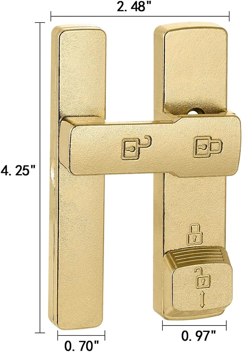 JJEAN-2 Packs Gold 180 Degree Barn Door Lock,Flip Gate Latches Hardware,Zinc Alloy Door Lock,Protect Privacy,for Barn Door,Cabinets,Windows,Garden,Bathroom