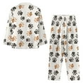 thumbnail image 5 of SCRAWLGOD Dog Paw Pjs Women Long Sleeve Tops and Pants for Women Button Up Pajama Sets Size XS V Neck Ladies 2 Piece Pajamas Comfy Nightwear Sets for Women, 5 of 7