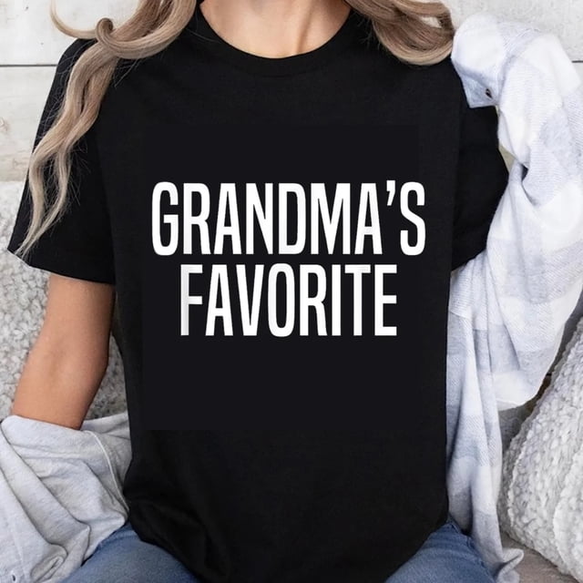Camiseta 100% Algodón "La Favorita de la Abuela" para Mujer - Diseño Divertido, Regalo de Amor Familiar para Mamá, Papá o Abuela