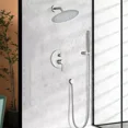 thumbnail image 2 of Zovajonia Shower System 8 Inches Shower Faucet Set, Rain Shower Head with Handheld Spray Bathroom Wall Mount Shower Fixtures Brushed Nickel, 2 of 11