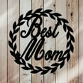 thumbnail image 3 of Pillars Customs Best Mom Ever Wreath Sign, Rustic Wall Art for Mom (12" W x 12" H, Blue), 3 of 5