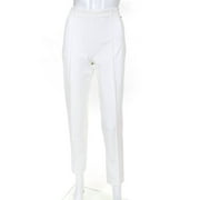 Angle View: Pre-owned|Escada Womens High Rise Slim Leg Trousers White Size 6
