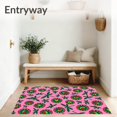 thumbnail image 3 of ODIKA 8'x10' Machine Washable Non-Slip Area Rug, Botanical Whirlwind Design with Dragonfly and Festive Petals High Traffic Rug, Pink, 620554, 3 of 7