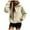 Khaki, variant on Fesfesfes Women Flannel Shirt Daily Hooded Sweatshirt Long Sleeve Casual Pocket Pullover Shirt Blouse Sale on Clearance