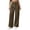 Brown, variant on HomeDM Wide Leg Sweatpants with Pockets Women's Drawstring High Waisted Gray Open Bottom Baggy Pants Size L