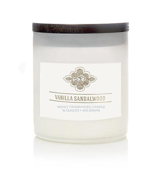 150hr JASMINE & VANILLA SANDALWOOD Scented ECO SOY JAR CANDLE with GLASS SNUFFER