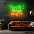thumbnail image 3 of Craftnamesign Thankful Blessed Neon Sign, Autumn LED Light For Store Home Wall Art, 3 of 5