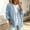 #Light Blue, variant on Women's V Neck Button Long Sleeve Washed Denim Cardigan Jacket with Side Pockets,Black,Women's Plus Size L