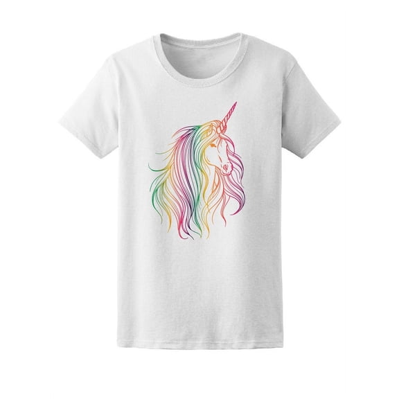Unicorn With Rainbow Colors T-Shirt Women -Image by Shutterstock, Female Small