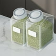 thumbnail image 4 of EGYMEN Airtight Rice Dispenser, Clear Grain Storage Bin, Pantry Flour Container, Plastic Cereal Keeper, 4 of 9