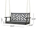 thumbnail image 3 of Kessler Acacia Wood Outdoor Hanging Porch Swing, Dark Gray, 3 of 7