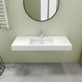 thumbnail image 6 of 47" Wall Mount Rectangle Vessel Sink with Faucet Hole, Solid Surface Bathroom Vessel Sink, 6 of 9