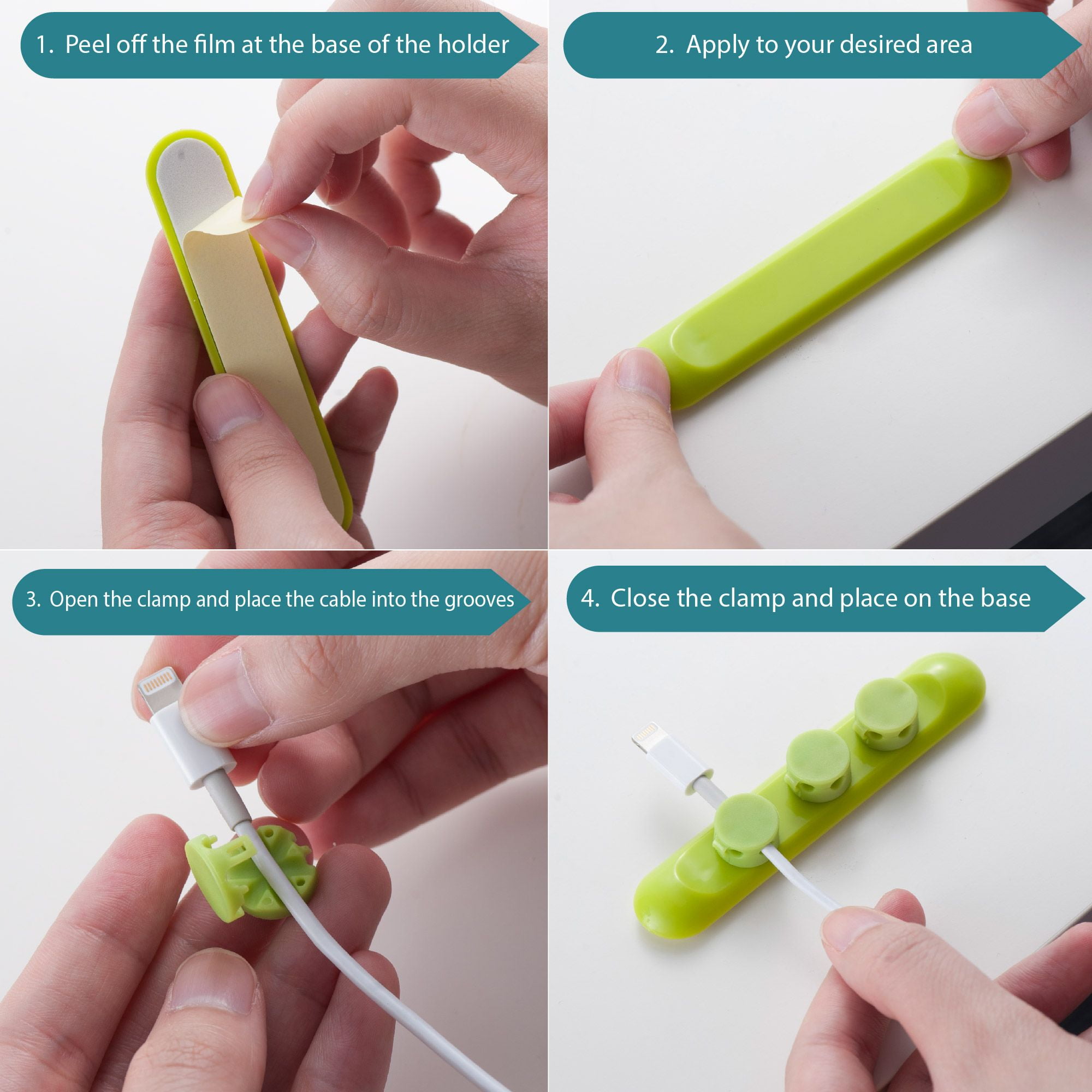 Cable Clip by Insten Universal Desktop 3Slot Holder