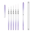 thumbnail image 2 of Nail Liner Brush Set Purple - Pens Liner Brushes Set 5Pcs Black Color Nail Tools for Long Lines Thin Drawing Liner Brush Gel Polish Painting Nail Design Sizes 5/8/12/20/25Mm, Nail Brush, Nail, 2 of 7