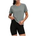 thumbnail image 5 of jobturf Quick Dry Workout Shirts for Women UPF 50+ Sun Protection Shirt Short Sleeve Running Top Curved Hem Athletic T-Shirt S-3XL, 5 of 9