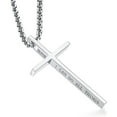 thumbnail image 5 of Men Necklace Stainless Steel Cross Charm Necklace "I Can Do All Things Through Christ" Lightweight Pendant Necklace, 5 of 8