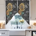 thumbnail image 4 of Summer Sunflower Swag Curtain Valance for Windows, Yellow Flower Bee Window Treatments Short Swag Topper for Kitchen Windows Bathroom Bedroom, 28"x36", 4 of 8