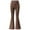 01-Brown, variant on RUTAYY Children Girls Dressy Bottom Flare Pants Solid Color Elastic Waist with Pocket 5-14 Years Casual Daily Wear Pants Relaxed Trousers