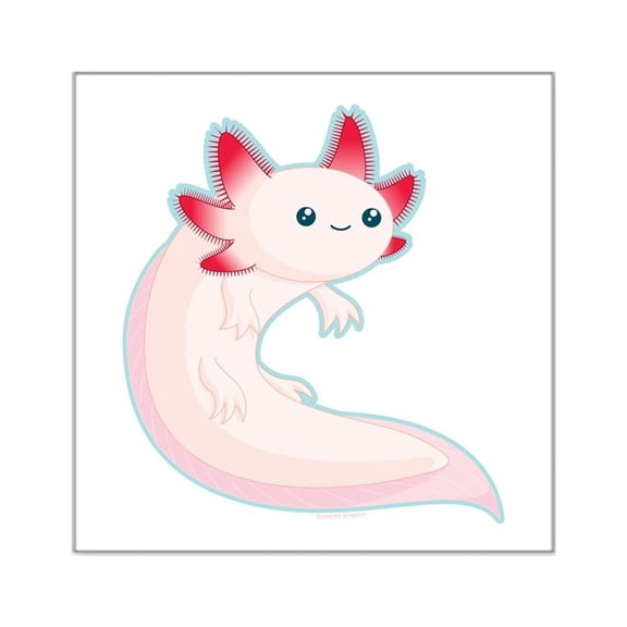 CafePress - Axolotl Square Sticker 3 X 3 - Square Sticker 3" x 3"