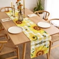 thumbnail image 3 of Sunflowers Table Runner - 60 Inch Long, Kitchen Dining Table Runner Dresser Scarves, Yellow Plaid Sunshine Vintage Country Bee Farmhouse Decor for Coffee Tables Wedding Party Banquet, 3 of 8