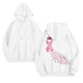 thumbnail image 4 of GEWSEY Women Hoodies Cancer Awareness Support Pink Ribbon with Butterfly Graphic Top Sweatshirt (White, S), 4 of 5