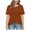 Orange, variant on VEKDONE Womens Waffle Knit Tops Casual Short Sleeve Crewneck Hollow out Shirts Solid Color Crochet Lace Blouse Summer Loose Fit Breathable Pullover Top Black XL