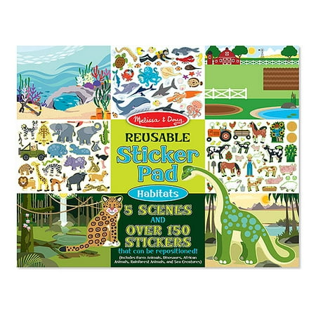 - Melissa & Doug Reusable Sticker Pad: Habitats - 150+ Reusable Stickers