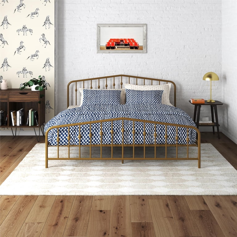 Novogratz Bushwick Metal Bed, King, Gold - Walmart.com