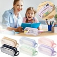 thumbnail image 2 of Matoen Handheld Mesh Pencil Case, Large Pencil Bag Double Zipper Pencil Pouch Storage Bag for & Office Multipurpose Organizer Box for, 2 of 7