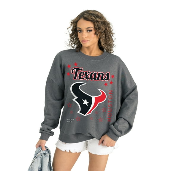 Women's Gameday Couture Gray Houston Texans Ready to Rumble Premium Fleece Pullover Sweatshirt
