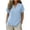 *Sky Blue, variant on ClodeEU Women's Linen Blend V Neck Short Sleeve Top ,Loose Fit Casual Button Blouse Army Green,Womens Plus L