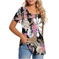 thumbnail image 1 of Camisetas informales de verano para mujer, cuello cuadrado, manga corta, túnica, blusas sueltas y cómodas OAVQHLG3B Store  lin121212, 1 of 4