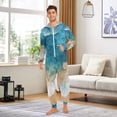 thumbnail image 4 of Beach Ocean Adult Onesie Pajamas Slim Fit Christmas One Piece Suit Pjs for Women and Men Hooded Zipper, 4 of 7